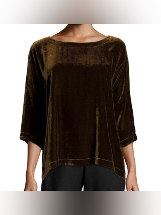 Eileen Fisher Tops - Eileen Fisher Velvet Silk Blend Top Size Medium